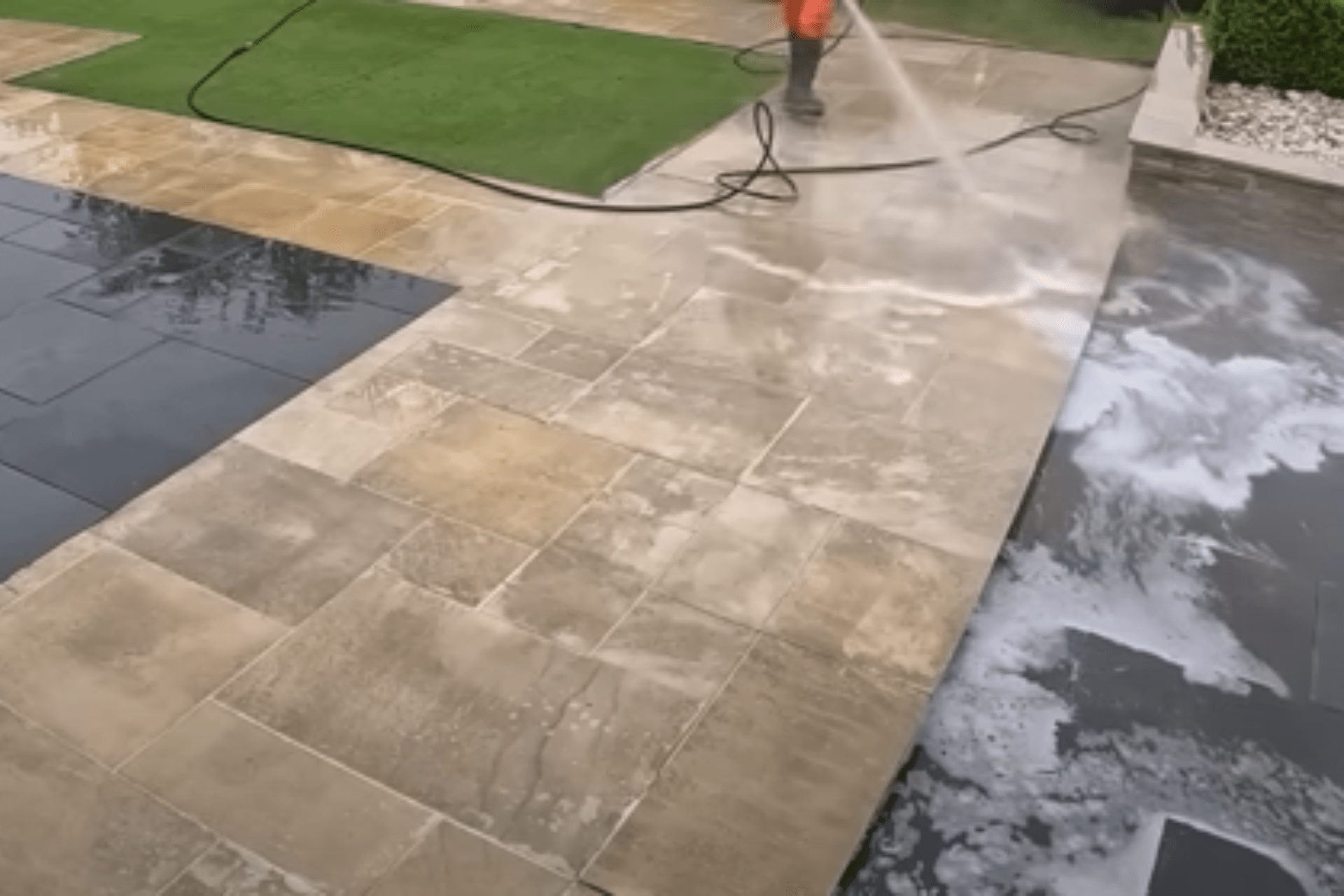 Can you jet wash imprinted concrete?